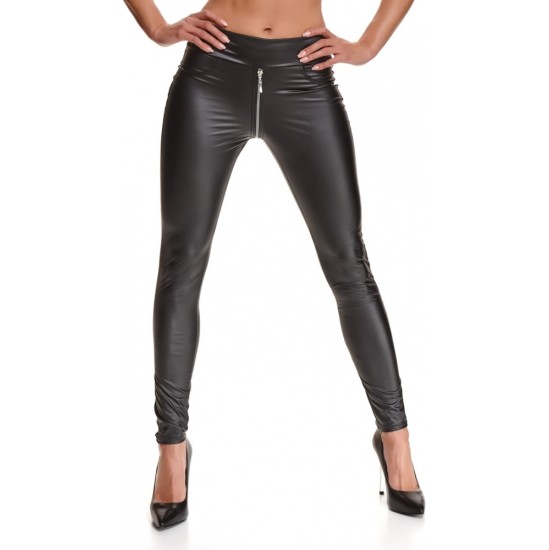 Demoniq MADDALENA BLACK ZIPPER LEGGINGS L