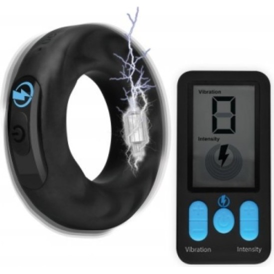 Xr - Zeus Electrosex SILICONE VIBRATOR AND ELECTROSTIMULATION RING W/ CONTROL