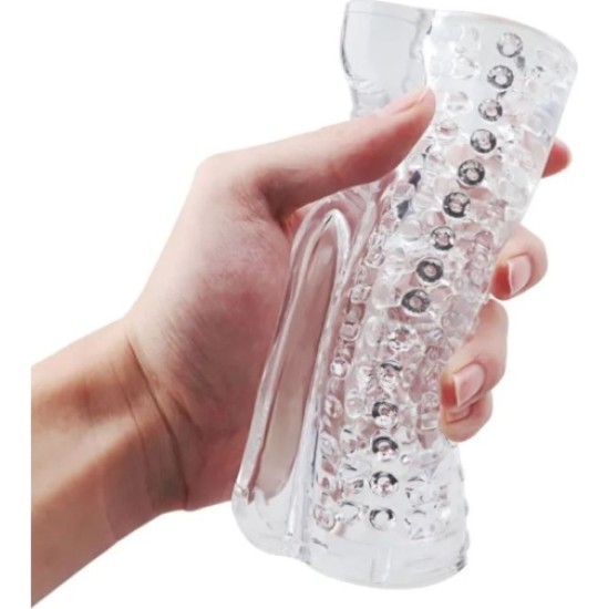 Vscnovelty ICE GIRL STRIATED MASTURBATOR WITH CLEAR VIBRATION