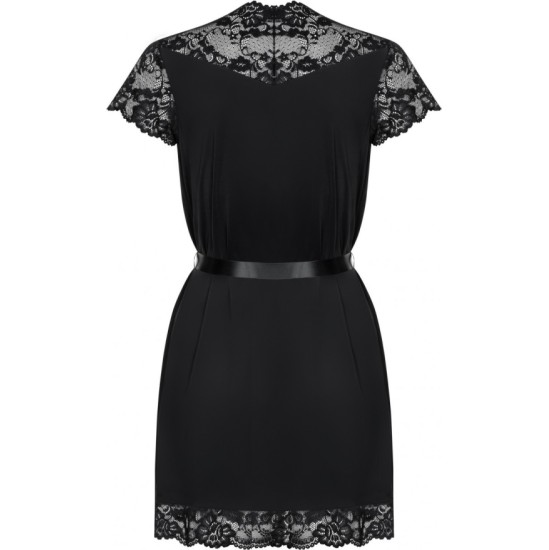 Obsessive 810-PEI-1 PEIGNOIR BLACK S/M