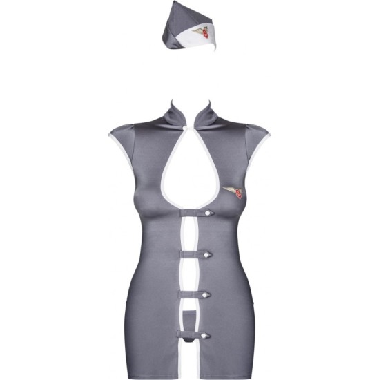 Obsessive STEWARDESS 3-PCS COSTUME GRAY S/M