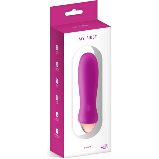 My First MINI VIBRATORS SILIKONA ATKĀRTOTI UZLĀDĒJAMI ROZĀ SŪKĻI