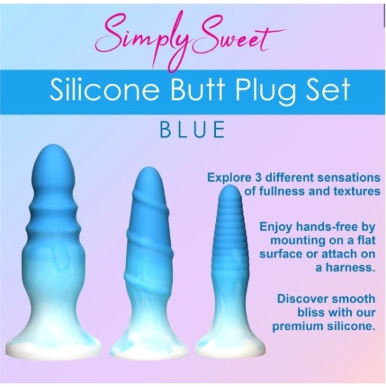 Xr - Simply Sweet SET 3 X BLUE SILICONE PLUGS