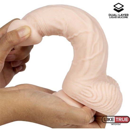 Liketrue Reālistisks Dildo šķidrais silikona divslāņu 8.25 balts