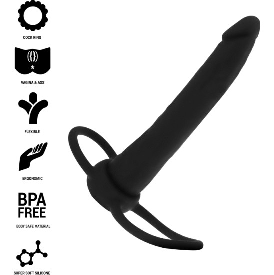 Mythology Fantasy Dildo MITOLOGIJA - COBI ONYX ANALINĖ DILDO SU GAIDŽIU IR SĖDIKLĖMIS 13 CM