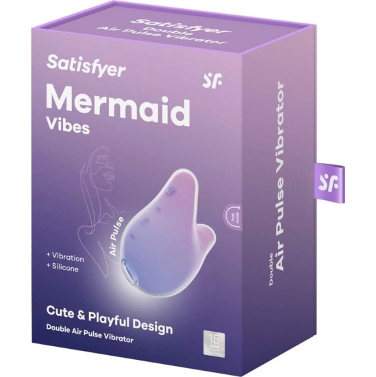 Satisfyer Air Pulse APMIERINĀTĀJS — MERMAID VIBES STIMULĀTORS UN VIBRATORS VIOLETĀ UN ROZĀ