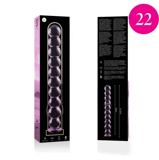 Nebula Series By Ibiza 22 MODELIS DILDO BOROSILIKATINIS STIKLAS 21,5 X 2,5 CM RAUDŽIAS