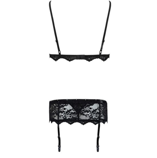 Livco Corsetti Sets LIVCO CORSETTI FASHION - BELITA LC 90231 BRA + BIKSĪTES + PRIEKŠVETES JOSTA, MELNA S/M