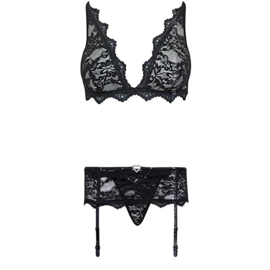 Livco Corsetti Sets LIVCO CORSETTI FASHION - BELITA LC 90231 RINNAhoidja + PÜKSIKUD + RIPSPARÖÖ, MUST S/M