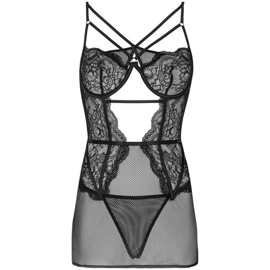 Livco Corsetti Sets LIVCO CORSETTI FASHION – BARIRIN LC 90633 MARŠKINĖLIAI + JUODOS KELĖNĖS L/XL