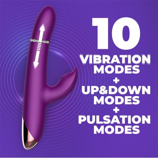 Intoyou App Series Sendel Vibe with Up and Down Internal Beads Ring and Pulsation with App