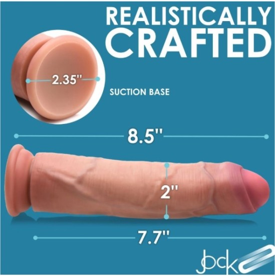 Xr - Jock DUBULTA BLĪVUMA PENIS DILDO NEGROZĪTS MĪKSTS 21,6 CM