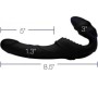 Xr - Strap U DOUBLE VIBRATION SILICONE HARNESS SLIM RIDER BLACK