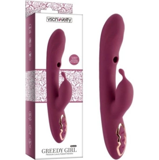 Vscnovelty VIBRATOR WITH SUCTION GREEDY GIRL BURGUNDY