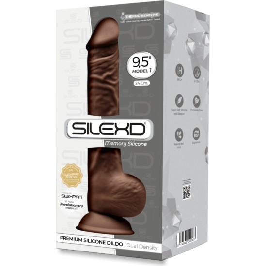 Silexd SILIKONA DILDO MODELIS 3 9'5 BRŪNA