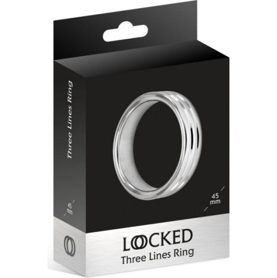 Locked ŽIEDAS 3 LINIJAS PLIENAS 45 MM X 50 MM