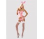 Obsessive BUNNY SUIT 4-GAB TOSTUME PINK S/M