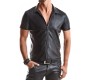 Demoniq REMO WETLOOK ZIPPER SHIRT BLACK L