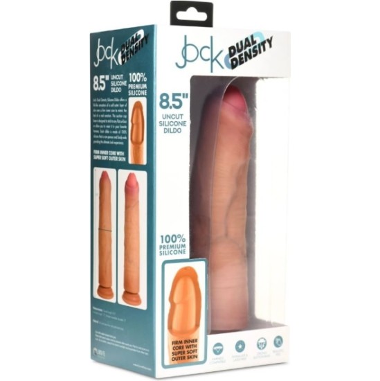 Xr - Jock DUBULTA BLĪVUMA PENIS DILDO NEGROZĪTS MĪKSTS 21,6 CM