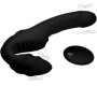 Xr - Strap U DOUBLE VIBR USB SILICONE HARNESS SLIM RIDER BLACK W/ CONTROL