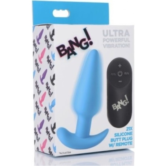 Xr - Bang! VIBRATED ANAL FORM T SILICONE USB W/ BLUE CONTROL