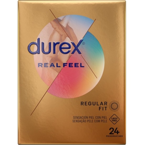 Durex REAL FEEL prezervatīvi 24 VIENĪBAS