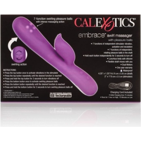 California Exotic Novelties EMBRACE SWIRL MASSAGER USB VIBRATOR LILLA