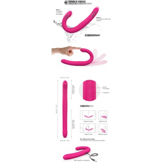 Dorcel DUBULTĀS VIBRATORS UN UZ AUGŠU UN LEJU SILIKONA ORGASMIC DOUBLE DO