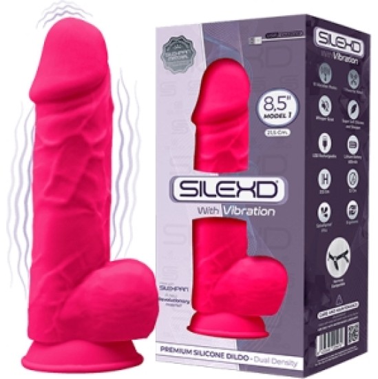 Silexd USB SILIKONA VIBRATORA MODELIS 4 8'5 PINK"