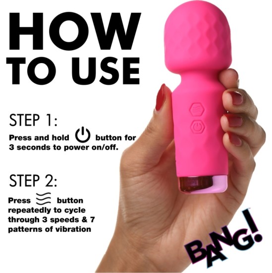 Xr - Bang! MINI RECHARGEABLE PINK SILICONE WAND MASSAGER