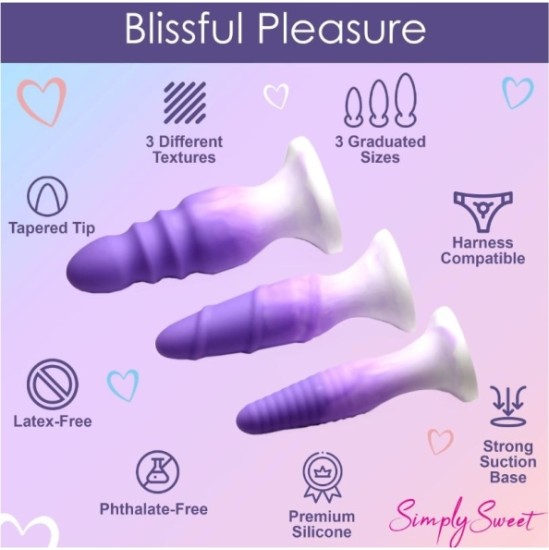 Xr - Simply Sweet SET 3 X PURPLE SILICONE PLUGS