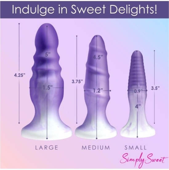 Xr - Simply Sweet SET 3 X PURPLE SILICONE PLUGS