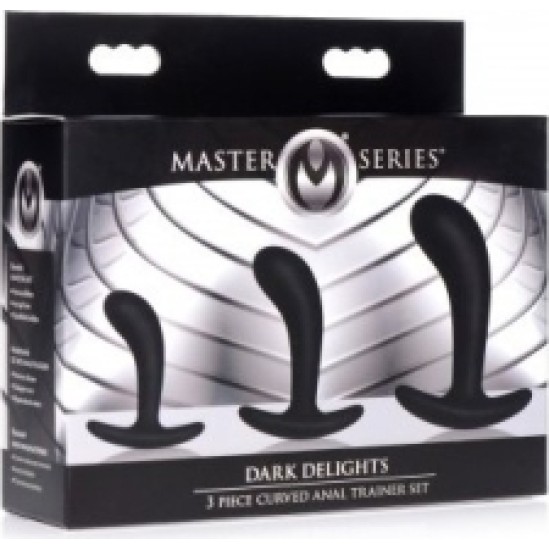 Xr - Masterseries DARK DELIGHTS ANAL KIT X 3 CURVED SILICONE BLACK