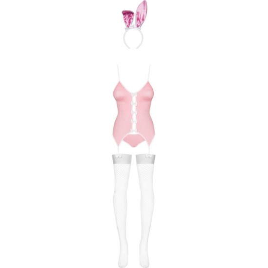 Obsessive BUNNY SUIT 4-GAB TOSTUME PINK S/M