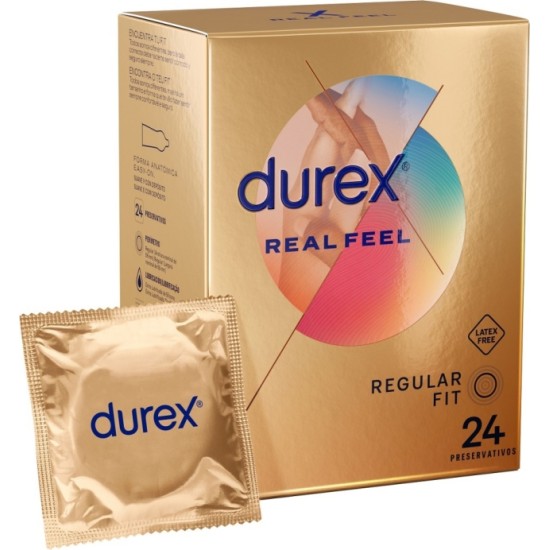 Durex REAL FEEL prezervatīvi 24 VIENĪBAS