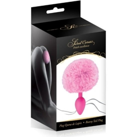 Sweet Caress PINK POMPOM SILICONE PLUG