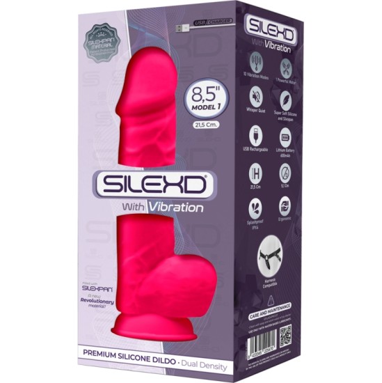 Silexd USB SILIKONA VIBRATORA MODELIS 4 8'5 PINK"