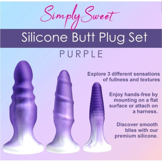 Xr - Simply Sweet SET 3 X PURPLE SILICONE PLUGS