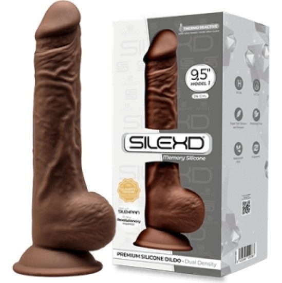 Silexd SILIKONA DILDO MODELIS 3 9'5 BRŪNA