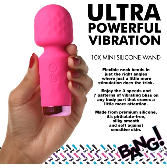 Xr - Bang! MINI RECHARGEABLE PINK SILICONE WAND MASSAGER