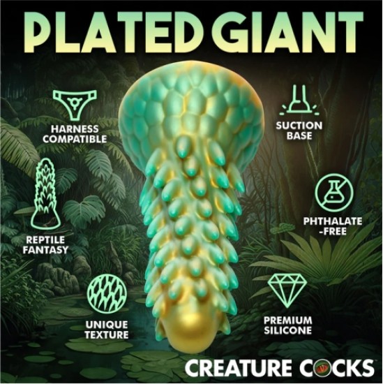 Xr - Creature Cocks STEGOSAURUS SPIKY RAPTILE SILIKONA DILDO