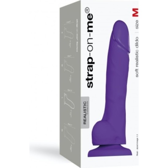 Strap-On-Me PURPLE SOFT SILICONE REALISTIC PENIS M