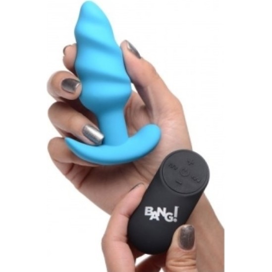 Xr - Bang! VIBRUOTA ANALINĖ TORNADO SILICONE USB SU MĖLYNA VALDYMA