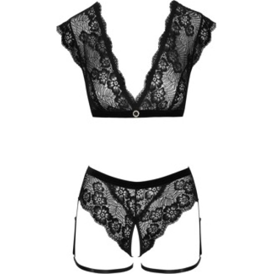 Cottelli Lingerie Top and Crotchless Briefs S