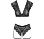 Cottelli Lingerie Top and Crotchless Briefs S