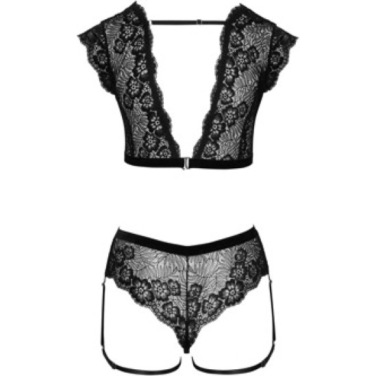 Cottelli Lingerie Top and Crotchless Briefs S