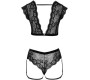 Cottelli Lingerie Top and Crotchless Briefs S