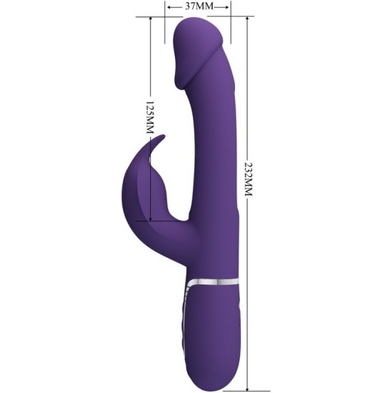 Pretty Love Flirtation PRETTY LOVE - KAMPAS RABBIT 3 IN 1 MULTIFUNCTION VIBRATOR WITH TONGUE VIOLET