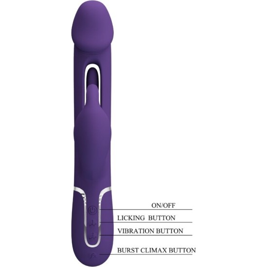 Pretty Love Flirtation PRETTY LOVE - KAMPAS RABBIT 3 IN 1 MULTIFUNCTION VIBRATOR WITH TONGUE VIOLET