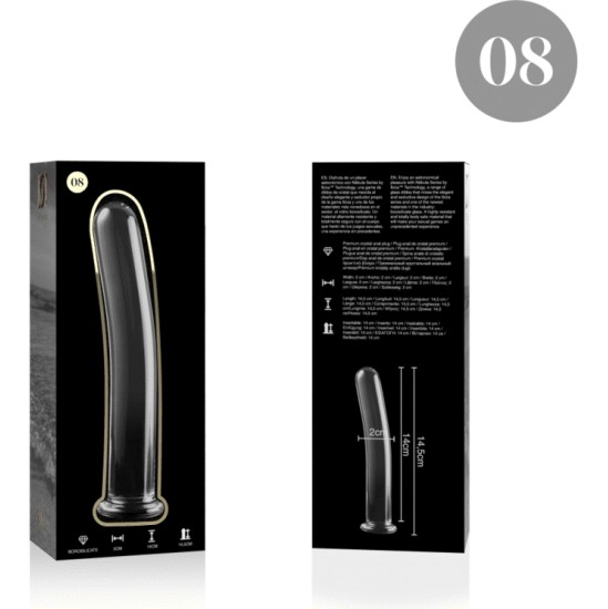 Nebula Series By Ibiza MODEL 8 DILDO BOROSILICATE GLASS 14.5 X 2 CM CLEAR